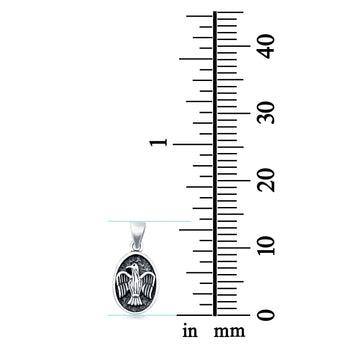 Eagle Pendant Charm Round 925 Sterling Silver